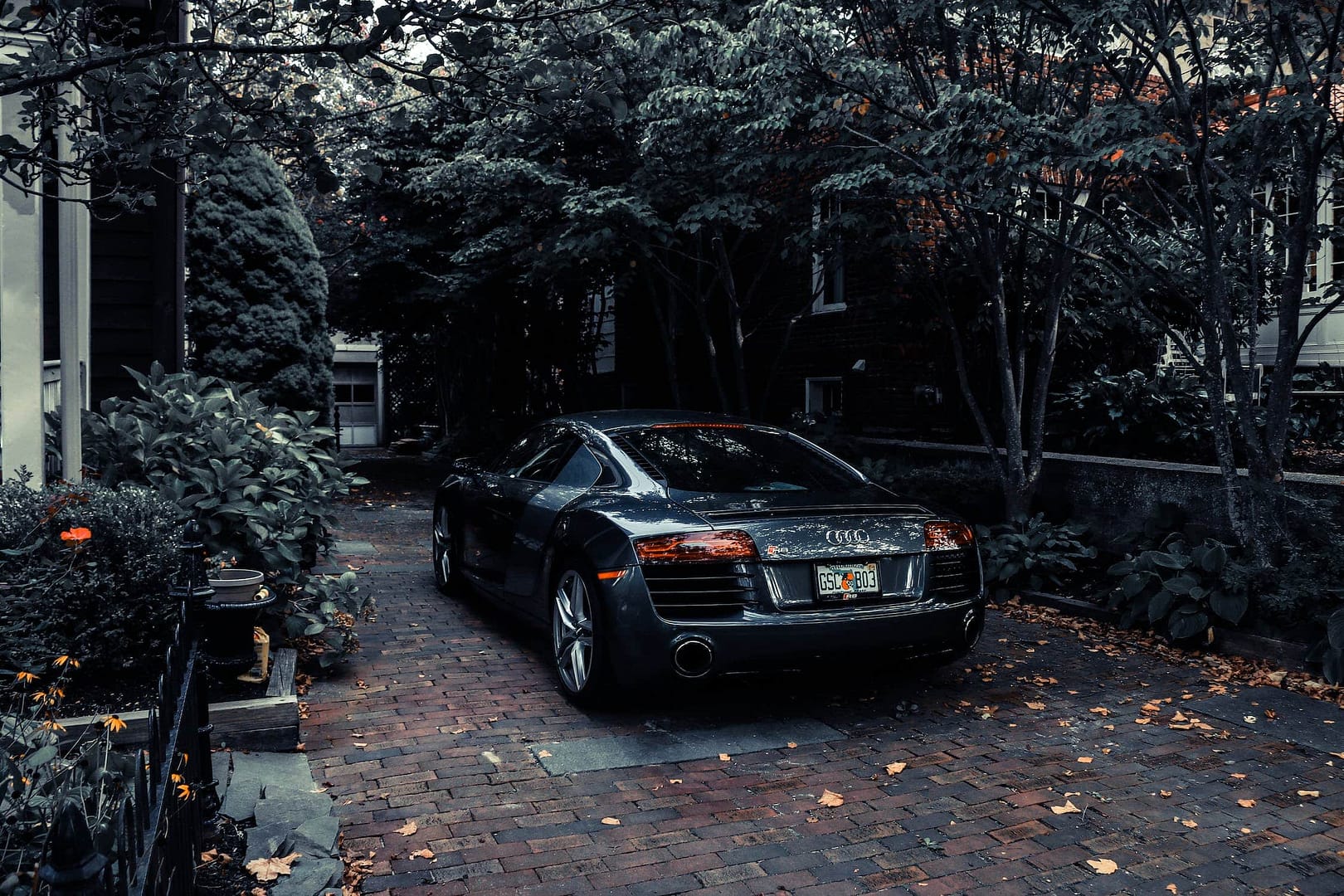 Luxury audi parked after meticulously car cleaning.